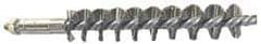Schaefer Brush - 4" Brush Length, 11/16" Diam, Double Stem, Single Spiral Tube Brush - 6-1/4" Long, Stainless Steel, 1/4-28 Male Connection - Apex Tool & Supply