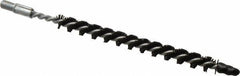 Schaefer Brush - 3" Brush Length, 1/4" Diam, Nylon Single Stem, Single Spiral Condenser Tube Brush - 4-1/2" Long, Nylon, 8-32 Male Connection - Apex Tool & Supply