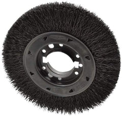 Osborn - 8" OD, 2" Arbor Hole, Crimped Steel Wheel Brush - 1-1/2" Face Width, 1-1/2" Trim Length, 0.02" Filament Diam, 4,500 RPM - Apex Tool & Supply