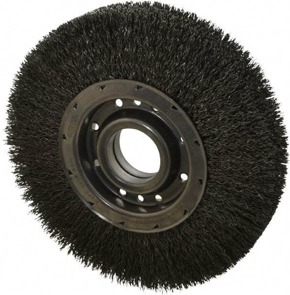 Osborn - 10" OD, 2" Arbor Hole, Crimped Steel Wheel Brush - 2" Face Width, 2-1/8" Trim Length, 0.02" Filament Diam, 3,600 RPM - Apex Tool & Supply