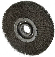 Osborn - 12" OD, 2" Arbor Hole, Crimped Steel Wheel Brush - 2" Face Width, 3-1/4" Trim Length, 0.02" Filament Diam, 3,600 RPM - Apex Tool & Supply