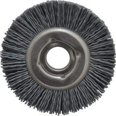 Osborn - 3" OD, 5/8" Arbor Hole, Crimped Nylon Wheel Brush - 1/2" Face Width, 5/8" Trim Length, 20,000 RPM - Apex Tool & Supply