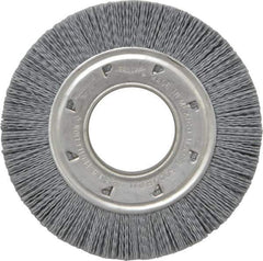 Osborn - 6" OD, 2" Arbor Hole, Crimped Nylon Wheel Brush - 7/8" Face Width, 1-1/16" Trim Length, 6,000 RPM - Apex Tool & Supply