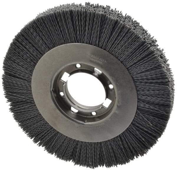 Osborn - 8" OD, 2" Arbor Hole, Crimped Nylon Wheel Brush - 7/8" Face Width, 1-1/2" Trim Length, 4,500 RPM - Apex Tool & Supply