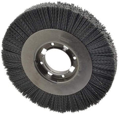 Osborn - 8" OD, 2" Arbor Hole, Crimped Nylon Wheel Brush - 7/8" Face Width, 1-1/2" Trim Length, 4,500 RPM - Apex Tool & Supply