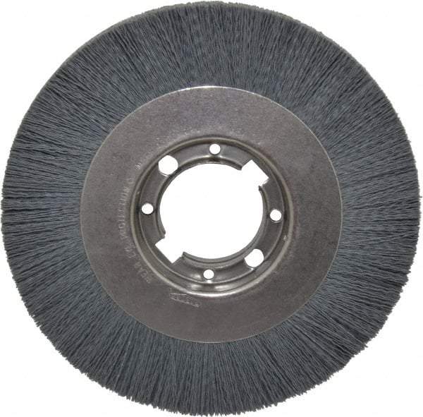 Osborn - 8" OD, 2" Arbor Hole, Crimped Nylon Wheel Brush - 7/8" Face Width, 1-1/2" Trim Length, 4,500 RPM - Apex Tool & Supply