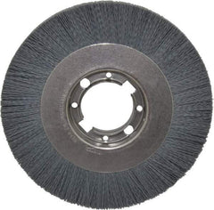 Osborn - 8" OD, 2" Arbor Hole, Crimped Nylon Wheel Brush - 7/8" Face Width, 1-1/2" Trim Length, 4,500 RPM - Apex Tool & Supply