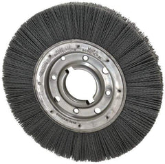 Osborn - 10" OD, 2" Arbor Hole, Crimped Nylon Wheel Brush - 1" Face Width, 2-1/16" Trim Length, 3,600 RPM - Apex Tool & Supply