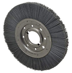 Osborn - 10" OD, 2" Arbor Hole, Crimped Nylon Wheel Brush - 1" Face Width, 2-1/16" Trim Length, 3,600 RPM - Apex Tool & Supply