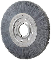 Osborn - 10" OD, 2" Arbor Hole, Crimped Nylon Wheel Brush - 1" Face Width, 2-1/16" Trim Length, 3,600 RPM - Apex Tool & Supply