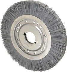 Osborn - 12" OD, 2" Arbor Hole, Crimped Nylon Wheel Brush - 1" Face Width, 2-1/8" Trim Length, 3,000 RPM - Apex Tool & Supply