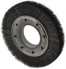 Osborn - 6" OD, 2" Arbor Hole, Crimped Steel Wheel Brush - 7/8" Face Width, 1" Trim Length, 0.008" Filament Diam, 6,000 RPM - Apex Tool & Supply