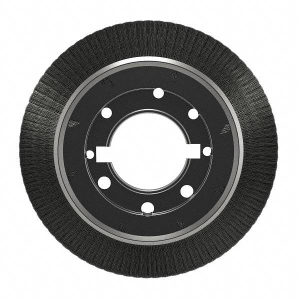 Osborn - 8" OD, 2" Arbor Hole, Crimped Steel Wheel Brush - 5/8" Face Width, 1-1/2" Trim Length, 0.008" Filament Diam, 4,500 RPM - Apex Tool & Supply