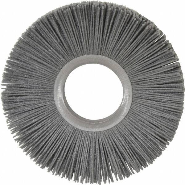 Osborn - 6" OD, 2" Arbor Hole, Crimped Nylon Wheel Brush - 1/2" Face Width, 1-5/8" Trim Length, 5,500 RPM - Apex Tool & Supply