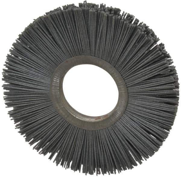 Osborn - 6" OD, 2" Arbor Hole, Crimped Nylon Wheel Brush - 1/2" Face Width, 1-5/8" Trim Length, 5,500 RPM - Apex Tool & Supply