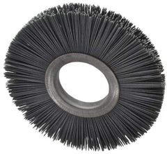 Osborn - 6" OD, 2" Arbor Hole, Crimped Nylon Wheel Brush - 1/2" Face Width, 1-5/8" Trim Length, 5,500 RPM - Apex Tool & Supply