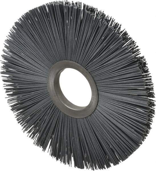 Osborn - 8" OD, 2" Arbor Hole, Crimped Nylon Wheel Brush - 1/2" Face Width, 2-5/8" Trim Length, 5,500 RPM - Apex Tool & Supply