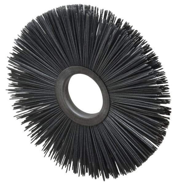 Osborn - 8" OD, 2" Arbor Hole, Crimped Nylon Wheel Brush - 1/2" Face Width, 2-5/8" Trim Length, 5,500 RPM - Apex Tool & Supply