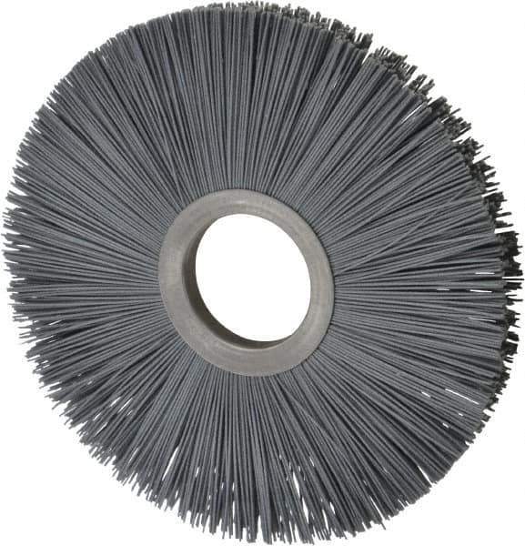 Osborn - 8" OD, 2" Arbor Hole, Crimped Nylon Wheel Brush - 1/2" Face Width, 2-5/8" Trim Length, 5,500 RPM - Apex Tool & Supply