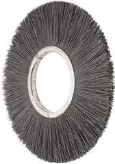 Osborn - 14" OD, 5-1/4" Arbor Hole, Crimped Nylon Wheel Brush - 5/8" Face Width, 3-7/8" Trim Length, 3,000 RPM - Apex Tool & Supply