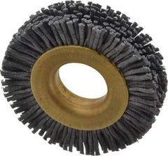 Osborn - 1-1/2" OD, 1/2" Arbor Hole, Crimped Nylon Wheel Brush - 1/4" Face Width, 1/4" Trim Length, 20,000 RPM - Apex Tool & Supply