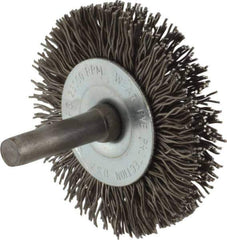 Osborn - 2" OD, 1/4" Shank Diam, Crimped Steel Wheel Brush - 3/8" Face Width, 7/16" Trim Length, 0.02" Filament Diam, 25,000 RPM - Apex Tool & Supply