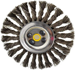 Osborn - 6" OD, 5/8" Arbor Hole, Knotted Steel Wheel Brush - 1/2" Face Width, 1-1/2" Trim Length, 0.025" Filament Diam, 9,000 RPM - Apex Tool & Supply