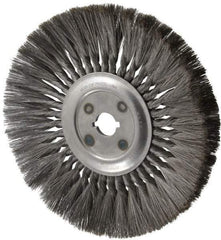 Osborn - 12" OD, 1-1/4" Arbor Hole, Knotted Steel Wheel Brush - 5/8" Face Width, 0.0118" Filament Diam, 4,500 RPM - Apex Tool & Supply