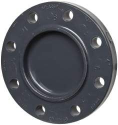 Value Collection - 4" Pipe, 9" OD, PVC Blind Pipe Flange - Schedule 80, Gray - Apex Tool & Supply