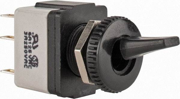 GC/Waldom - DPDT Miniature On-On Toggle Switch - Quick Connect Terminal & Solder Lug Terminal, Paddle Handle Actuator, 125 VAC at 6 A & 250 VAC at 3 A - Apex Tool & Supply