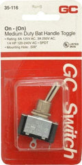 GC/Waldom - SPDT Medium Duty On-On Toggle Switch - Solder Lug Terminal, Bat Handle Actuator, 1/4 hp at 125/250 VAC hp, 125 VAC at 6 A & 250 VAC at 3 A - Apex Tool & Supply