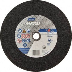 Norton - 12" 36 Grit Aluminum Oxide Cutoff Wheel - 7/64" Thick, 1" Arbor, 5,095 Max RPM, Use with Chop Saws - Apex Tool & Supply
