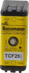 Cooper Bussmann - 300 VDC, 600 VAC, 25 Amp, Time Delay General Purpose Fuse - Plug-in Mount, 1-7/8" OAL, 100 at DC, 200 (CSA RMS), 300 (UL RMS) kA Rating - Apex Tool & Supply