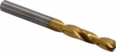 Chicago-Latrobe - 0.234" 135° Spiral Flute High Speed Steel Screw Machine Drill Bit - TiN Finish, Right Hand Cut, 1-5/16" Flute Length, 2-7/16" OAL, Split Point, Straight Shank - Apex Tool & Supply