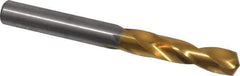 Chicago-Latrobe - 0.302" 135° Spiral Flute High Speed Steel Screw Machine Drill Bit - TiN Finish, Right Hand Cut, 1-5/8" Flute Length, 2-13/16" OAL, Split Point, Straight Shank - Apex Tool & Supply
