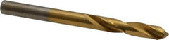 Chicago-Latrobe - #6 135° Spiral Flute High Speed Steel Screw Machine Drill Bit - TiN Finish, Right Hand Cut, 1-1/4" Flute Length, 2-3/8" OAL, Split Point, Straight Shank - Apex Tool & Supply