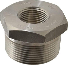 Merit Brass - 1-1/2 x 3/4" Grade 316/316L Stainless Steel Pipe Hex Bushing - MNPT x FNPT End Connections, 3,000 psi - Apex Tool & Supply