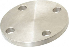 Merit Brass - 1-1/2" Pipe, 5" OD, Stainless Steel, Blind Pipe Flange - 3-7/8" Across Bolt Hole Centers, 5/8" Bolt Hole, 150 psi, Grade 316 - Apex Tool & Supply