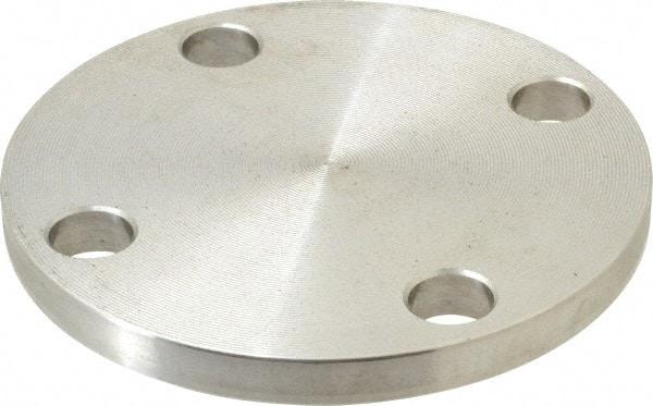 Merit Brass - 2" Pipe, 6" OD, Stainless Steel, Blind Pipe Flange - 4-3/4" Across Bolt Hole Centers, 3/4" Bolt Hole, 150 psi, Grade 316 - Apex Tool & Supply