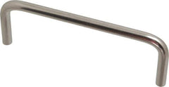 Amatom Electronic Hardware - 4-1/4" Long x 1-1/2" High, Round Handle - Clear Passivated, Stainless Steel, 4" Center to Center - Apex Tool & Supply