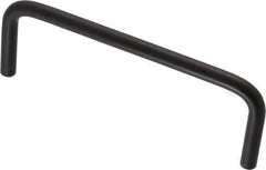 Amatom Electronic Hardware - 4-1/4" Long x 1-1/2" High, Round Handle - Black Anodized, Aluminum, 4" Center to Center - Apex Tool & Supply