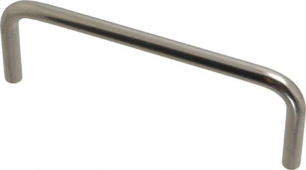 Amatom Electronic Hardware - 4-1/4" Long x 1-1/2" High, Round Handle - Clear Passivated, Stainless Steel, 4" Center to Center - Apex Tool & Supply