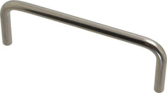 Amatom Electronic Hardware - 4-1/4" Long x 1-1/2" High, Round Handle - Clear Passivated, Stainless Steel, 4" Center to Center - Apex Tool & Supply