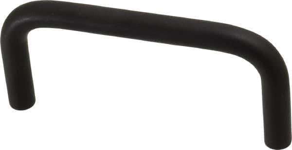 Amatom Electronic Hardware - 3-5/16" Long x 1-1/2" High, Round Handle - Black Anodized, Aluminum, 3" Center to Center - Apex Tool & Supply