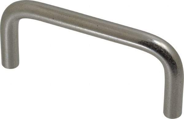 Amatom Electronic Hardware - 3-5/16" Long x 1-1/2" High, Round Handle - Clear Passivated, Stainless Steel, 3" Center to Center - Apex Tool & Supply