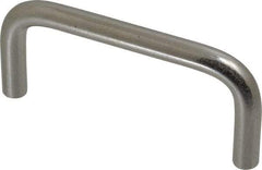 Amatom Electronic Hardware - 3-5/16" Long x 1-1/2" High, Round Handle - Clear Passivated, Stainless Steel, 3" Center to Center - Apex Tool & Supply
