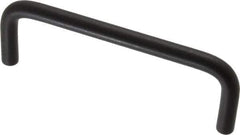 Amatom Electronic Hardware - 4-5/16" Long x 1-1/2" High, Round Handle - Black Anodized, Aluminum, 4" Center to Center - Apex Tool & Supply