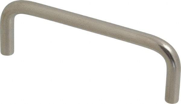 Amatom Electronic Hardware - 4-5/16" Long x 1-1/2" High, Round Handle - Clear Passivated, Stainless Steel, 4" Center to Center - Apex Tool & Supply