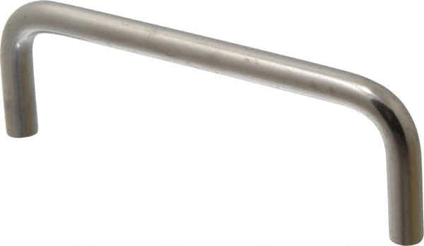 Amatom Electronic Hardware - 4-9/16" Long x 1-1/2" High, Round Handle - Clear Passivated, Stainless Steel, 4-1/4" Center to Center - Apex Tool & Supply