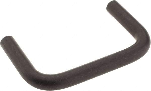 Amatom Electronic Hardware - 3-3/8" Long x 2" High, Round Handle - Black Anodized, Aluminum, 3" Center to Center - Apex Tool & Supply